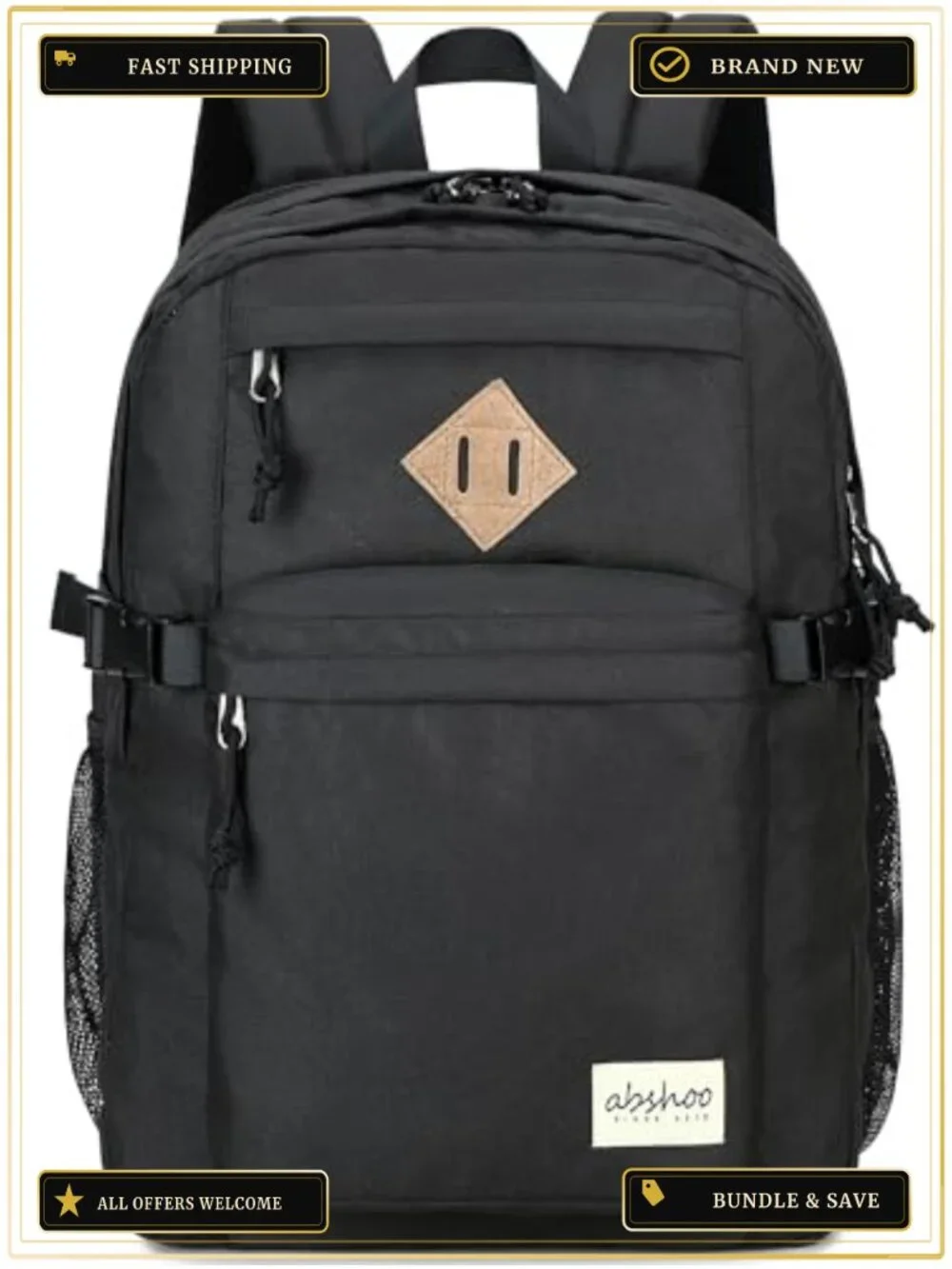 Water Resistant Backpack for School Travel Daypack with Laptop Compartment 32L